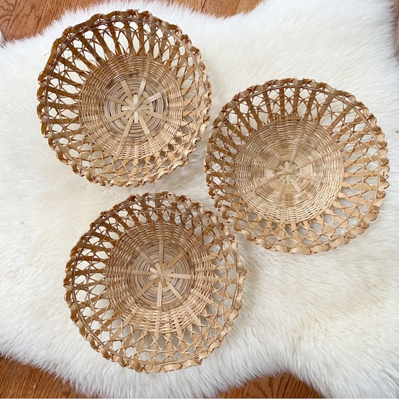 Vintage Accents Vintage Wicker Wall Basket Set Boho Eclectic Home Decor Poshmark